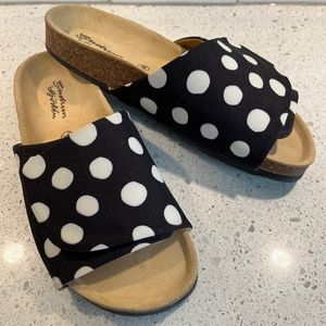 Slide Sandals Gudrun Sjoden Boho Polka Dot Size 38 Like New